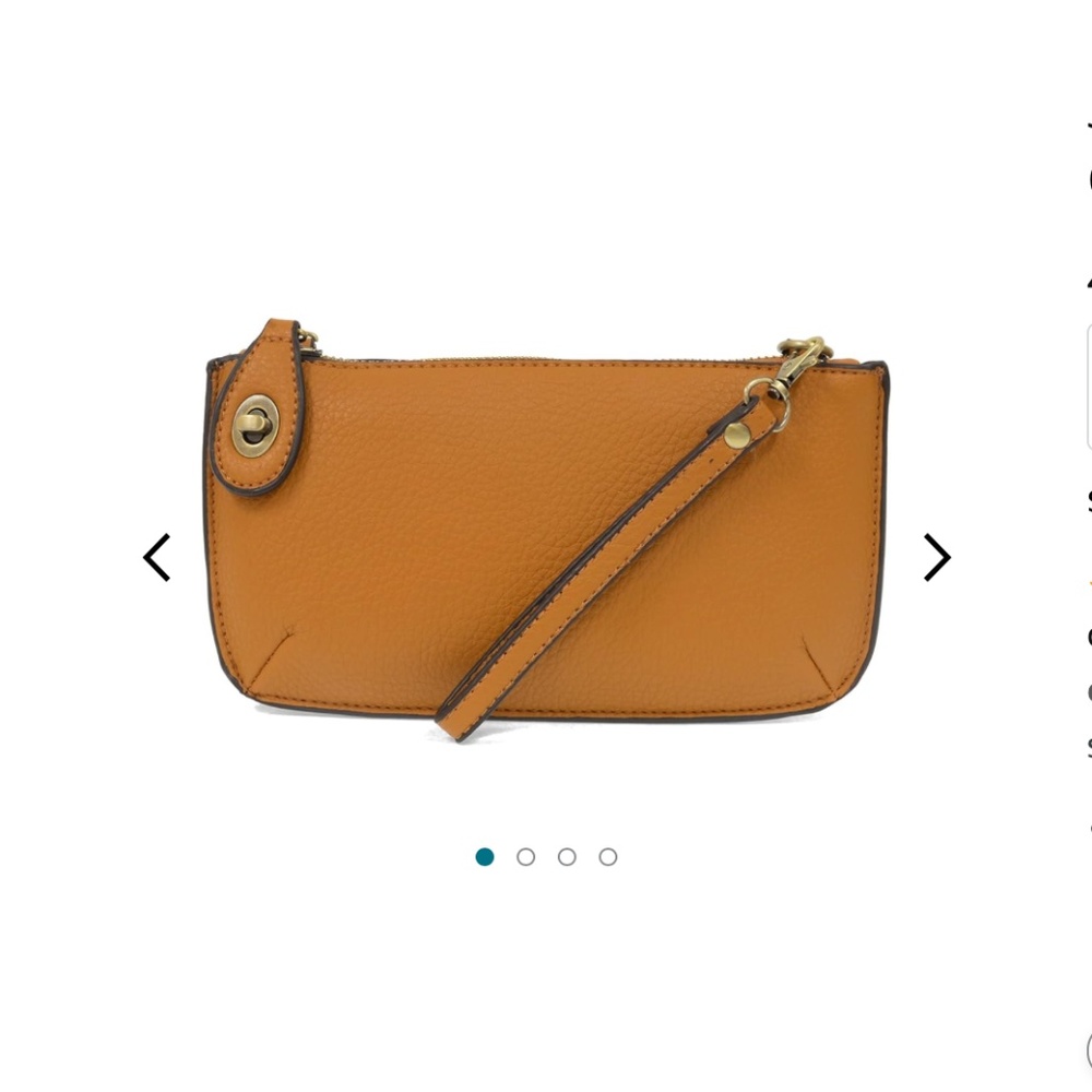 Joy Susan Yellow Mustard Vegan Leather Crossbody Purse With Adjustable Strap